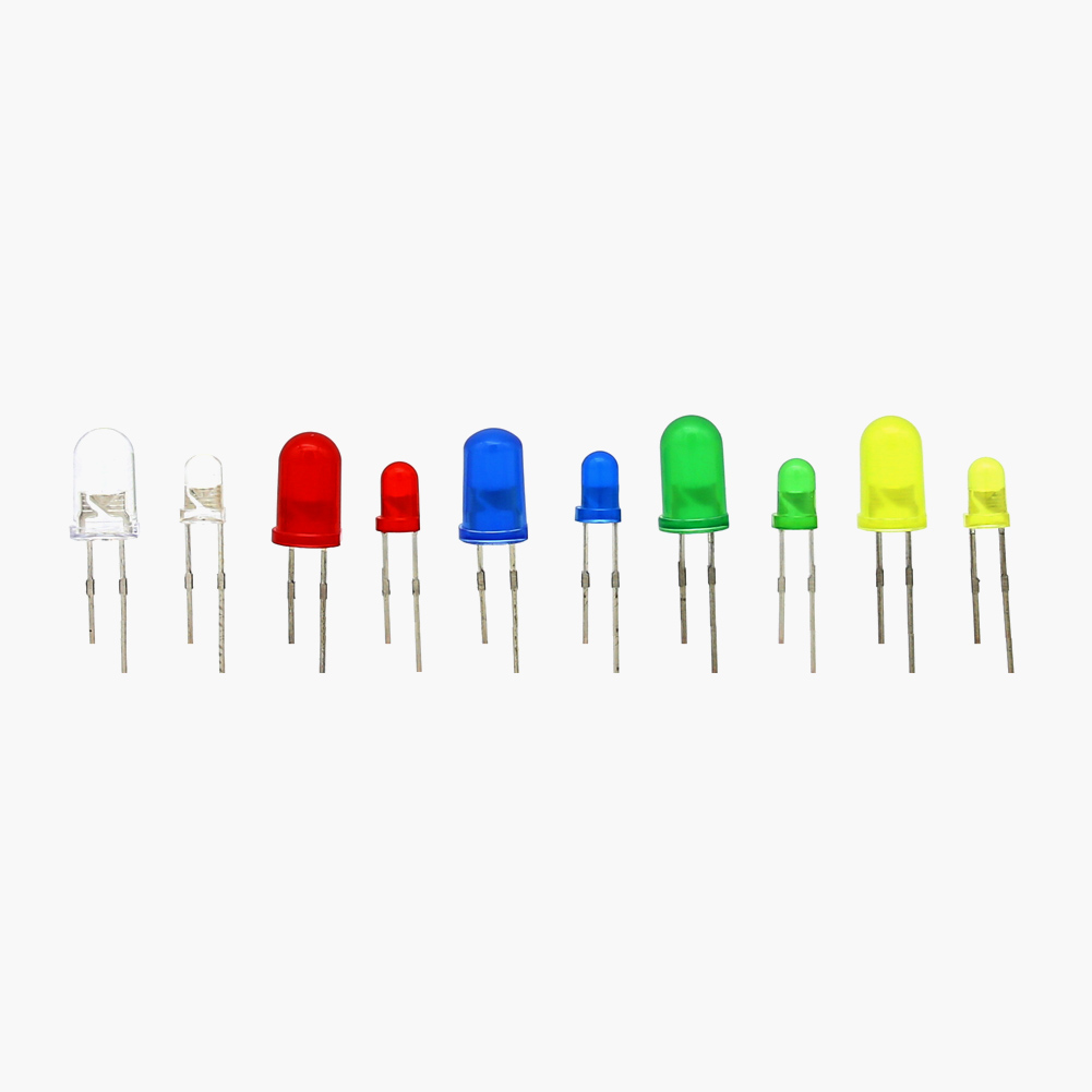 3mm with 5 Colors Yakamoz 475Pcs 3mm & 5mm Assorted LED Light Emitting Diode Kit for Arduino DIY Lighting Bulb Lamps Electronics Components Parts Set 5mm with 10 Colors 