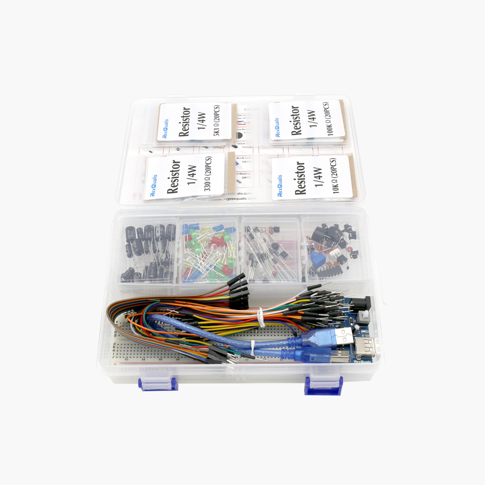 Electronics Component Fun Kit Power Supply Module Jumper Wire 830 Pin  Breadboard Precision Potentiometer Resistor for