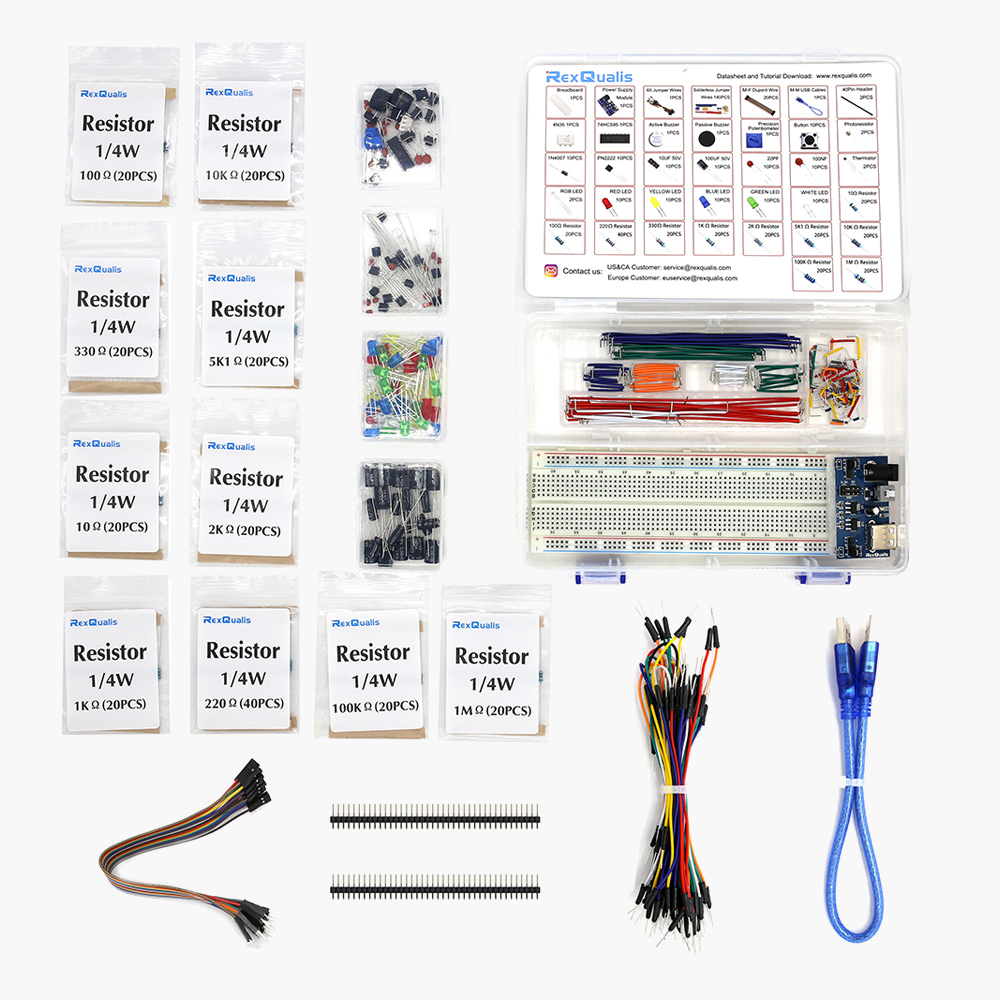 Electronics Component Fun Kit w/ Power Supply Module,Jumper Wire