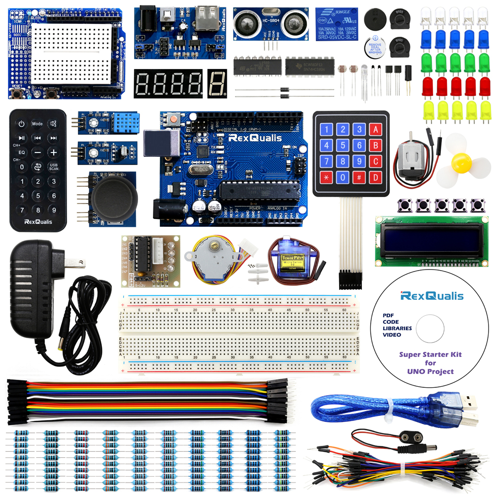 REXQualis Super Starter Kit based on Arduino UNO R3 with Tutorial